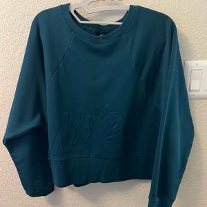 NIKE Dry Cropped Teal Sweatshirt